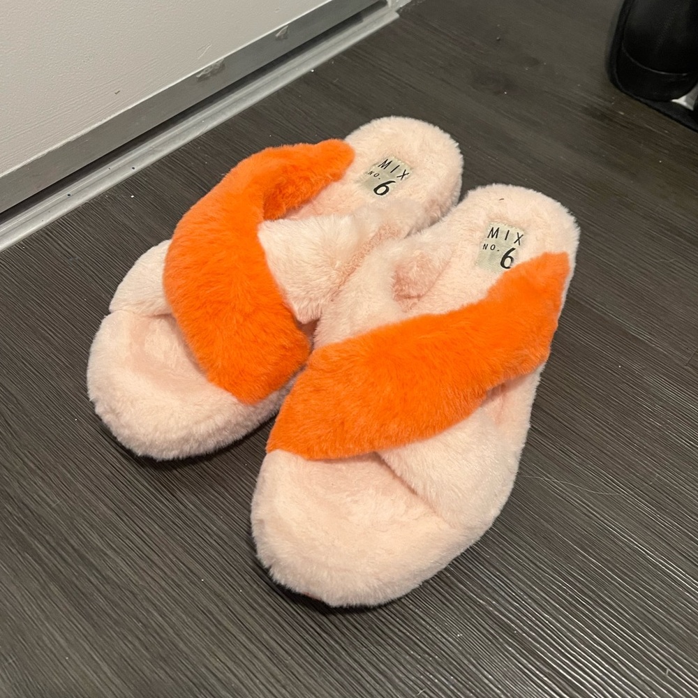 Pink Fuzzy House Slippers